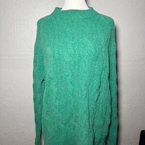Aerie Emerald Green‎ Cable Knit Sweater Size XS